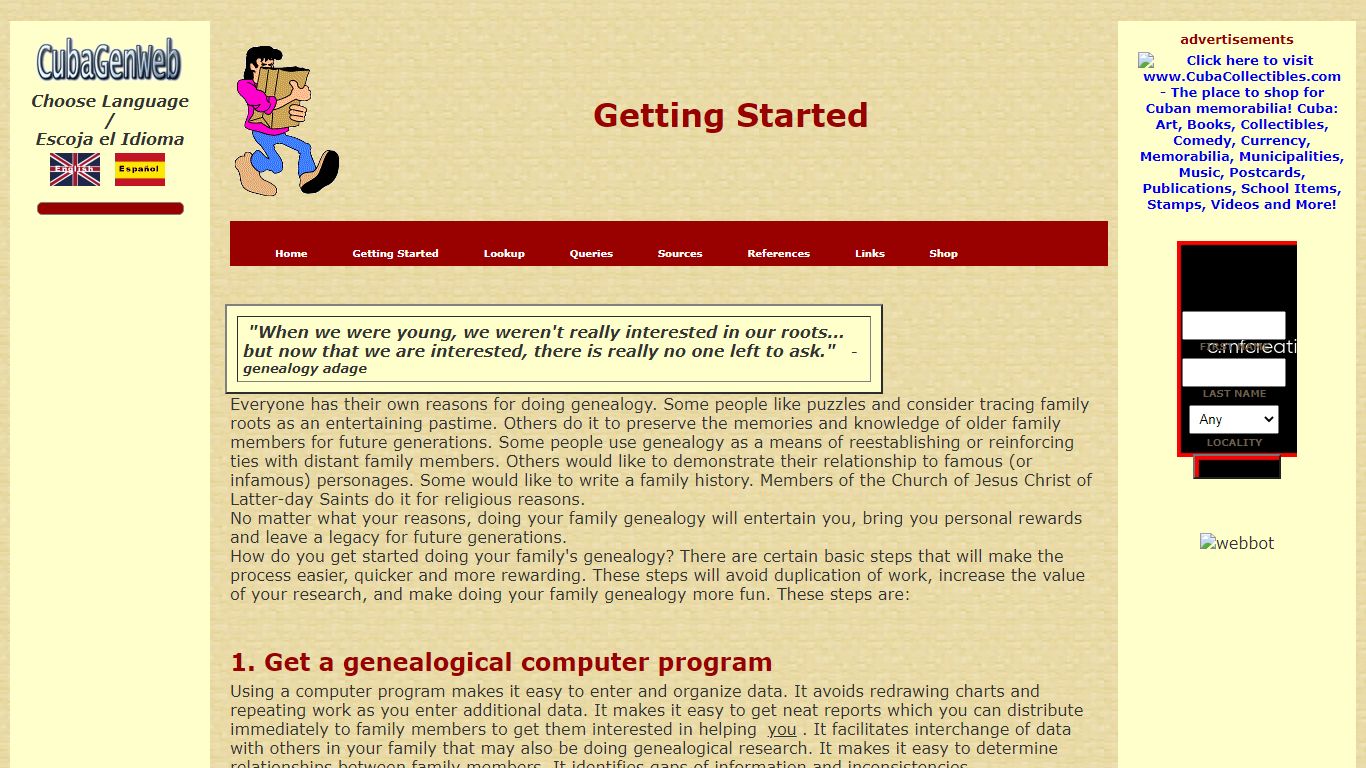 Getting Started - CUBAGENWEB